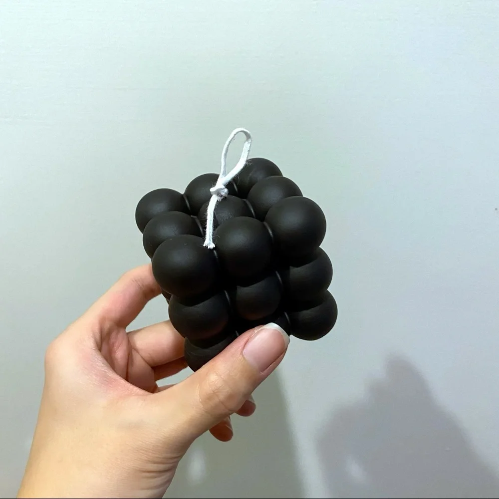 Luxury Bubble Cube Candles Black Unscented